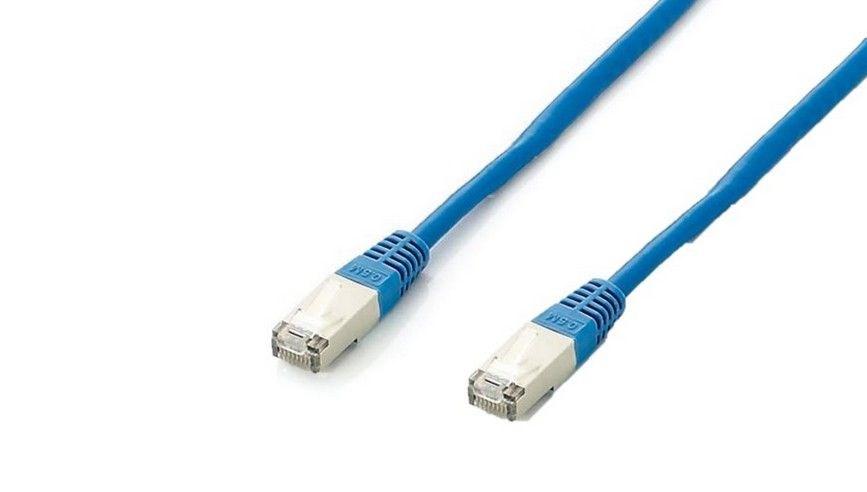 equip Cat.6A S/FTP patchkabel 15 m – blå, LSZH, RJ‑45 billede