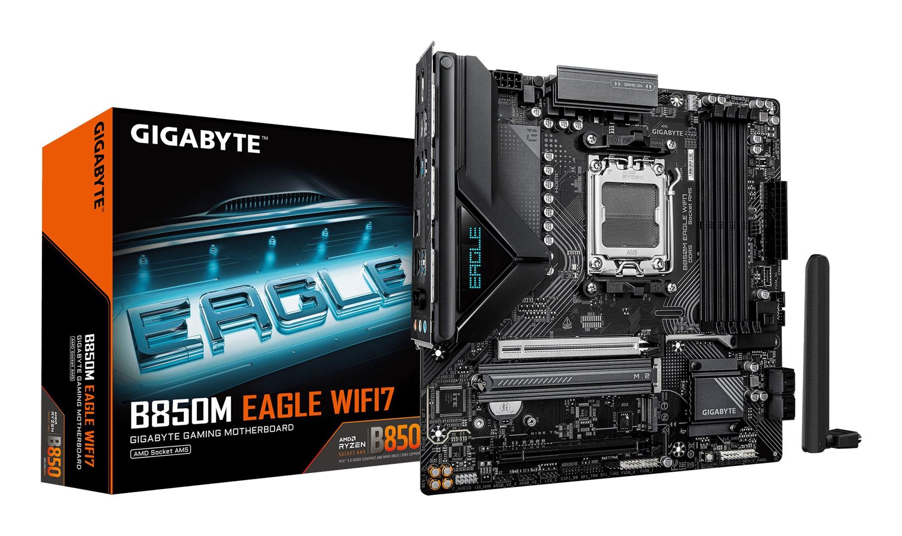 Gigabyte B850M Eagle WiFi 7 bundkort – AM5, DDR5 op til 8.200 MHz, PCIe 5.0 M.2, 2,5 GbE, USB 3.2 Gen 2 billede