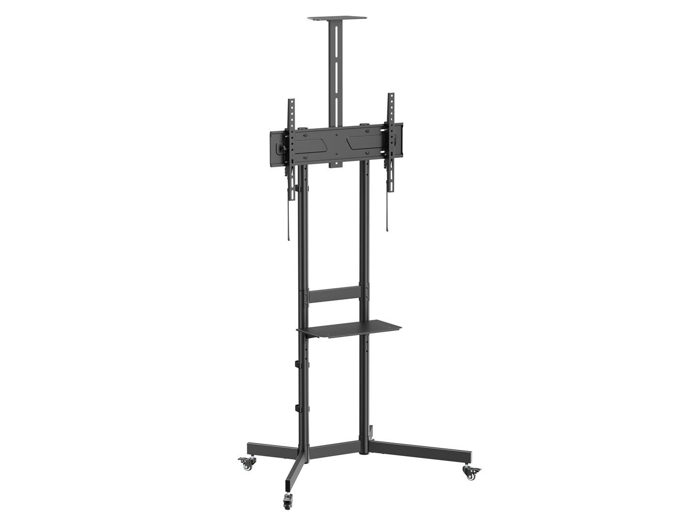 Equip 37"–70" Economy TV-vogn med hjul – højdejusterbar, sort billede