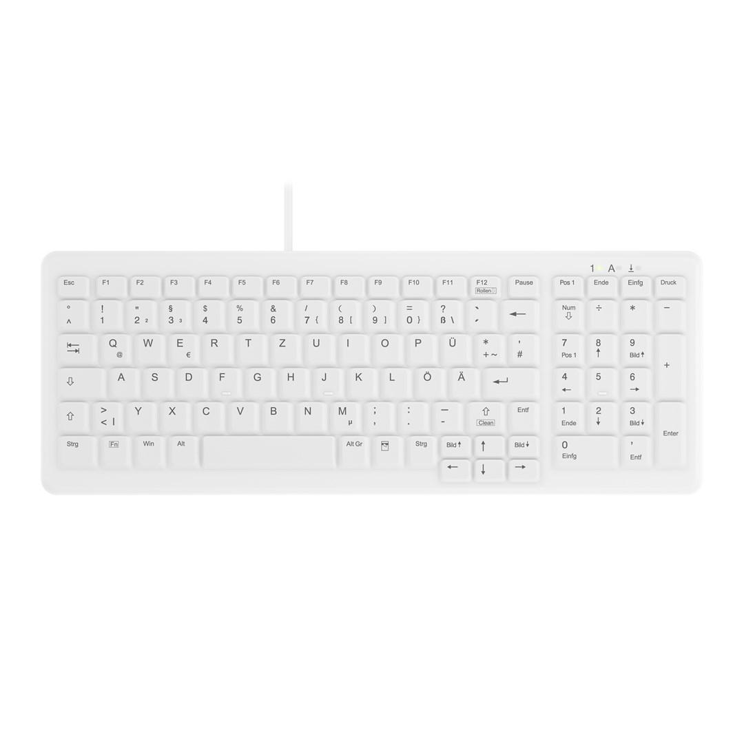 Cherry AK-C7000 ClassicClean medicinsk tastatur IP68 - kompakt, kablet, hvid (DE/QWERTZ) billede