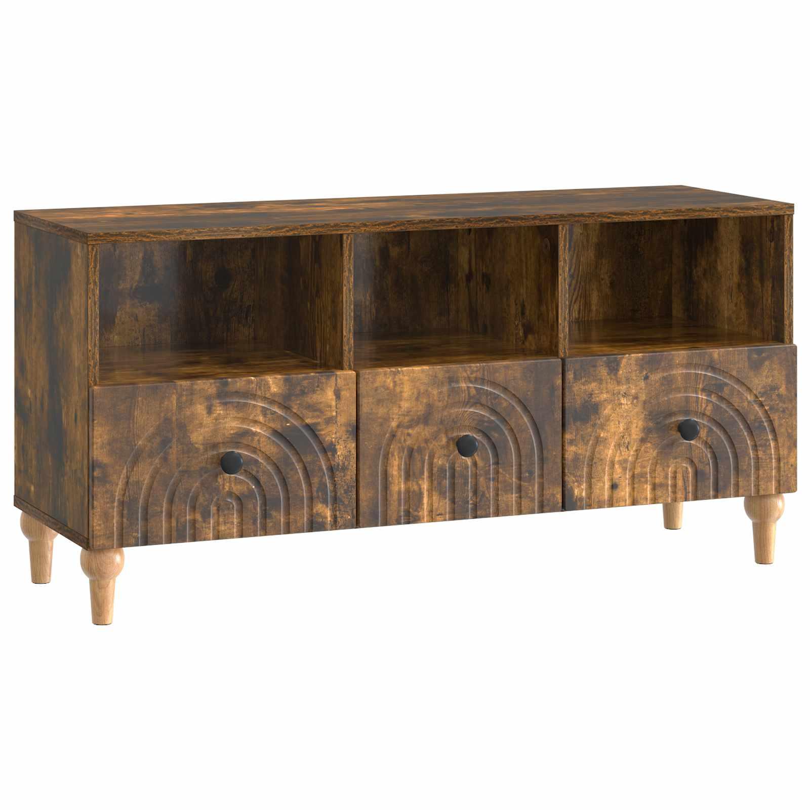 TV-skab Røget Eg 102 x 34,5 x 50 cm Konstrueret træ billede