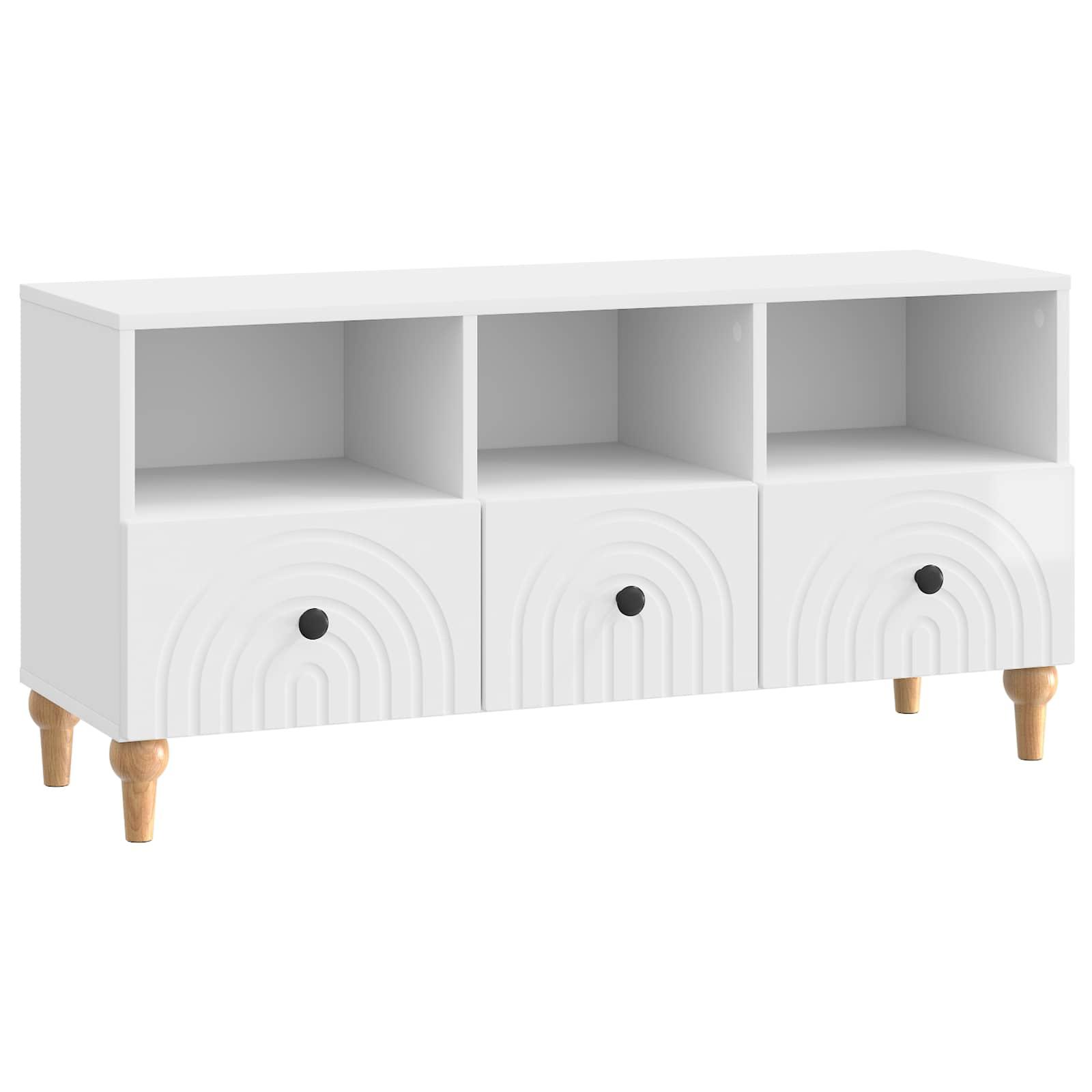 TV-skab Højglans Hvid 102 x 34,5 x 50 cm Konstrueret træ billede