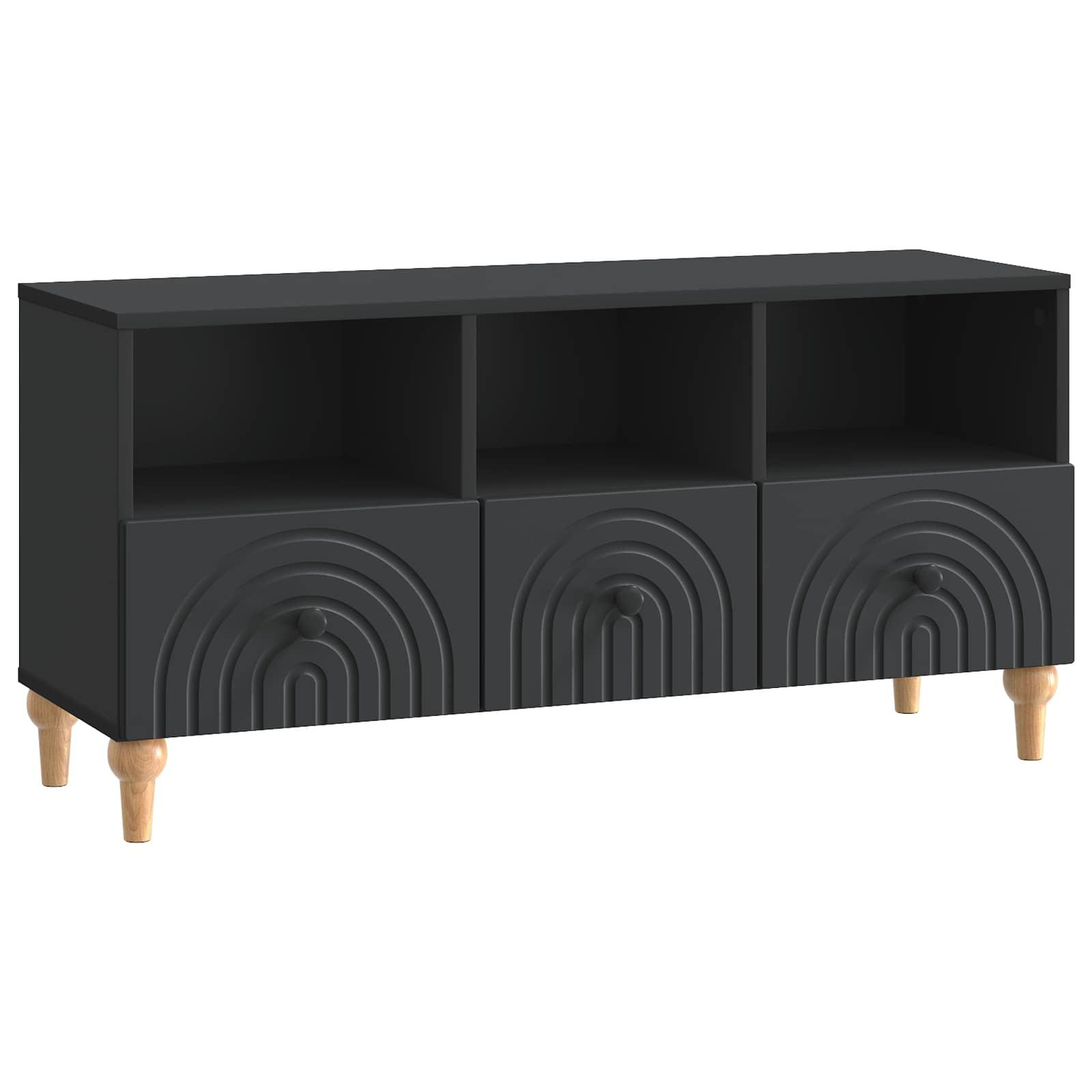 TV-skab Sort 102 x 34,5 x 50 cm Konstrueret træ billede