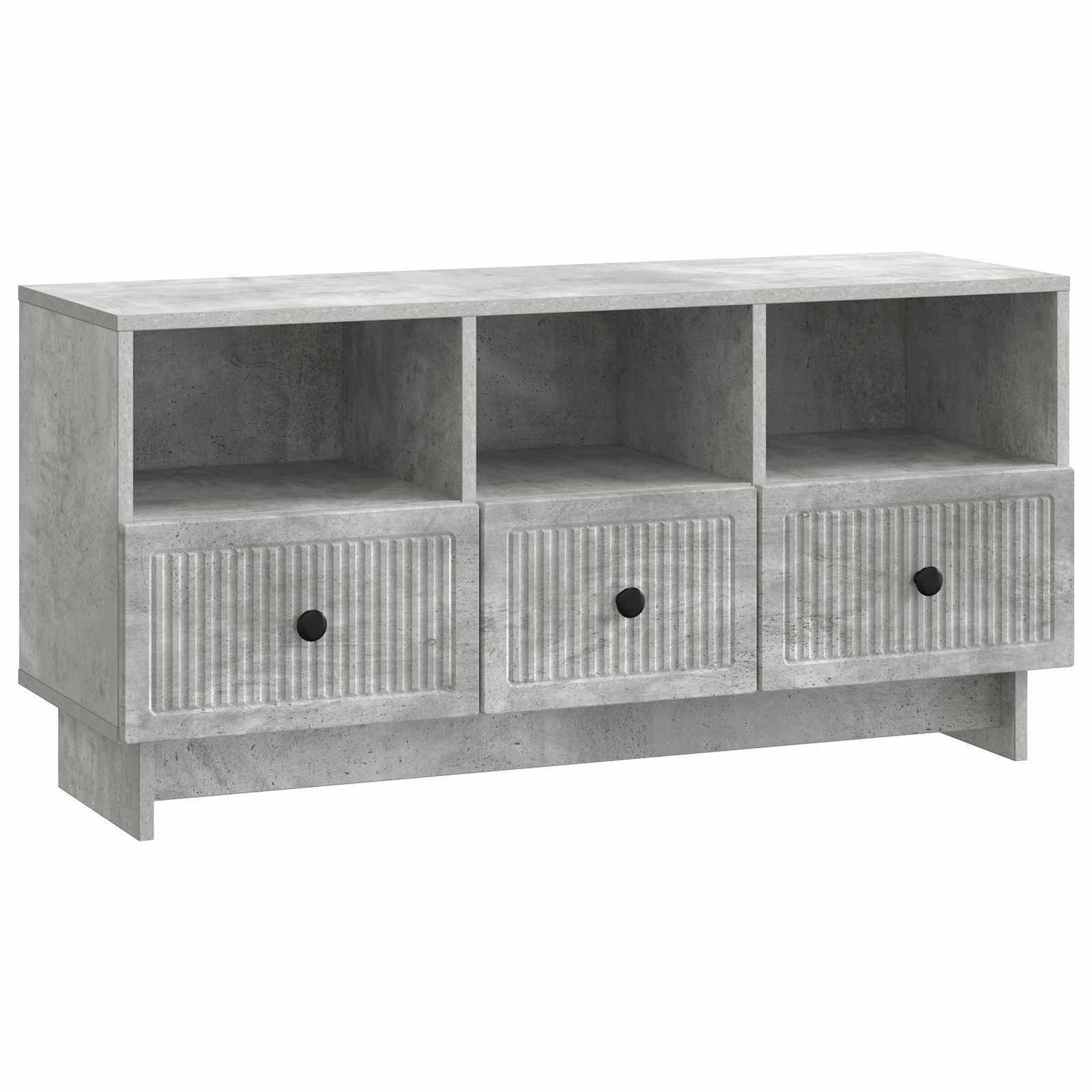 TV-skab med skuffe Betongrå 102 x 34,5 x 50 cm Konstrueret træ billede