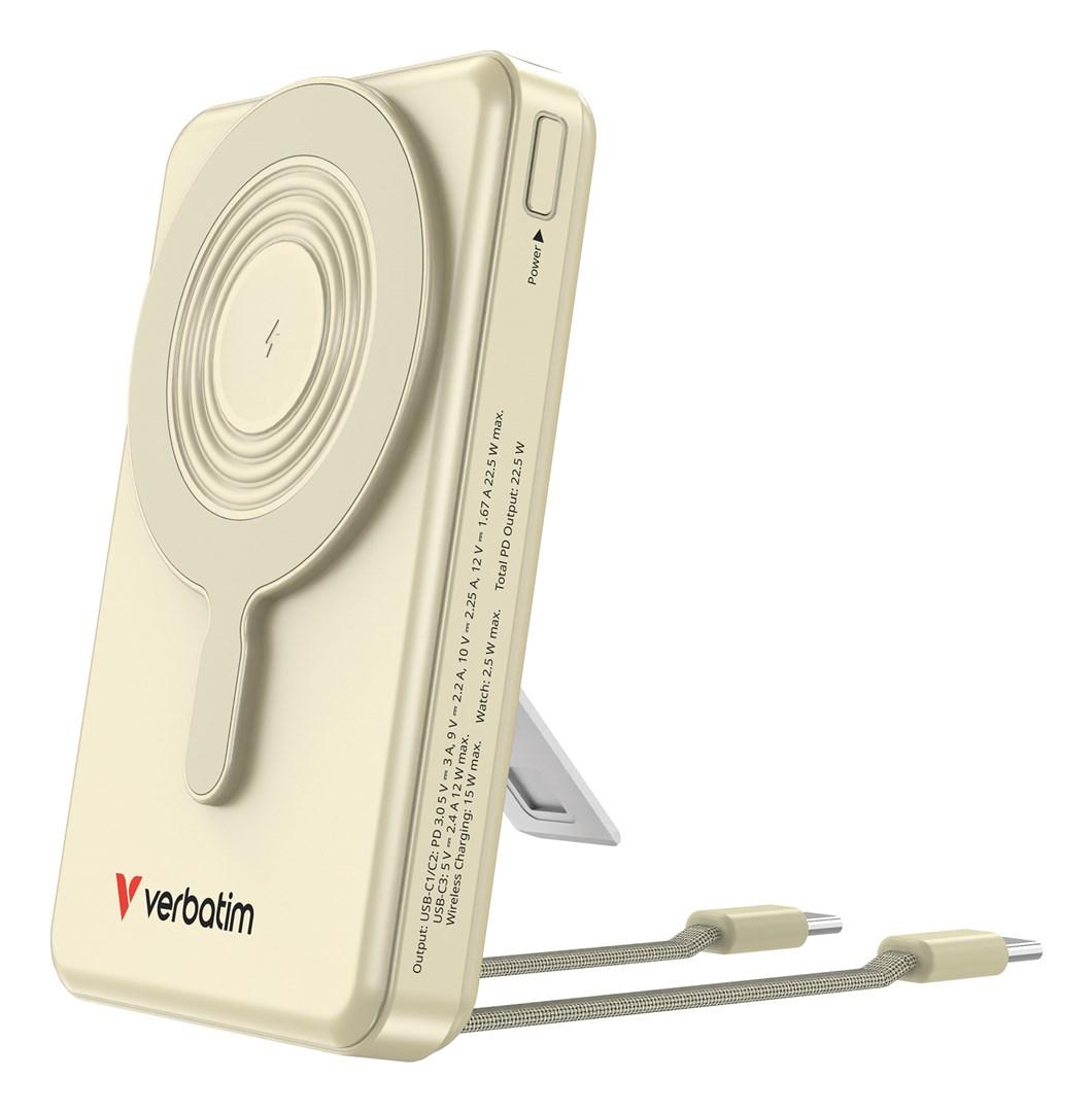 Verbatim Charge’n’Go 2C powerbank 10.000 mAh – guld med display billede