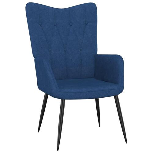 Lænestol med fodskammel 62x68,5x96 cm stof blå