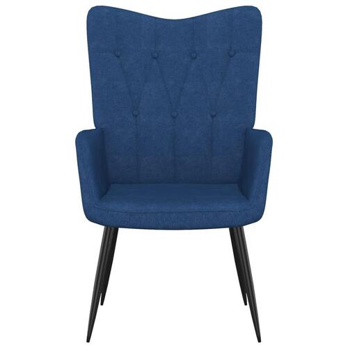 Lænestol med fodskammel 62x68,5x96 cm stof blå