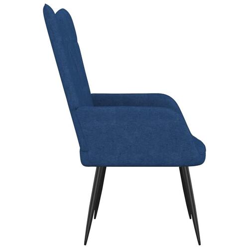 Lænestol med fodskammel 62x68,5x96 cm stof blå