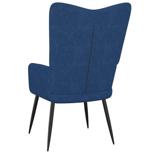 Lænestol med fodskammel 62x68,5x96 cm stof blå