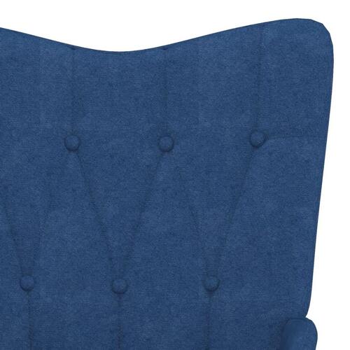 Lænestol med fodskammel 62x68,5x96 cm stof blå