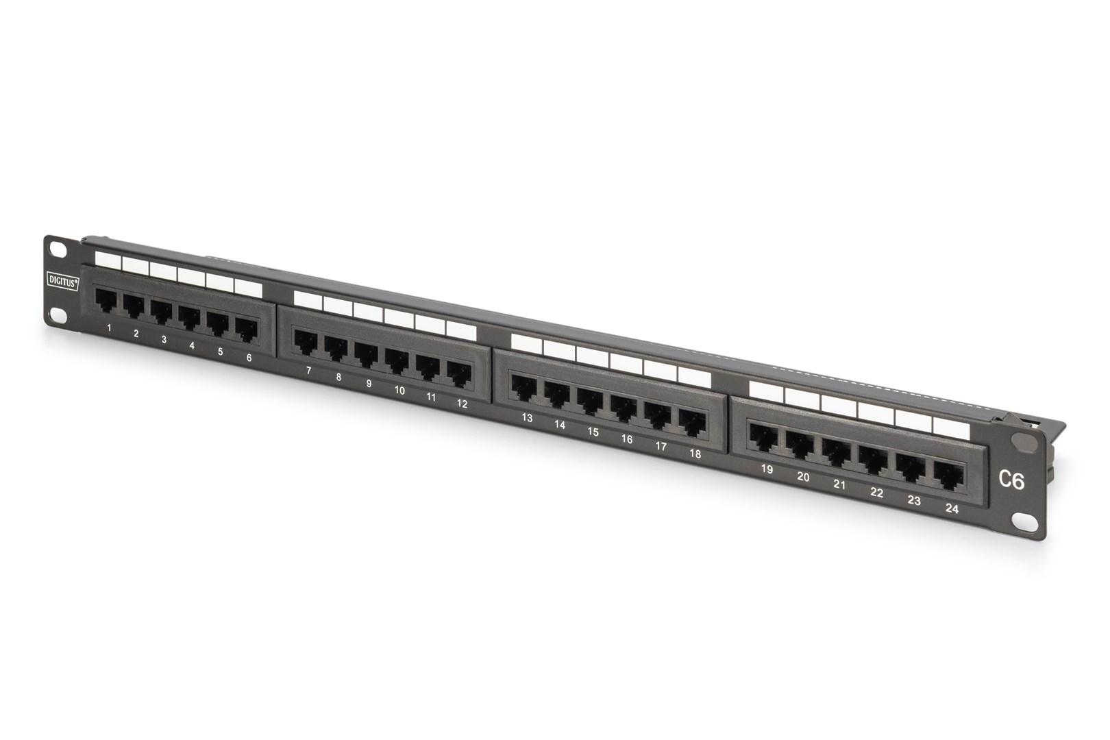 DIGITUS patchpanel Cat 6 klasse E - 24 porte, uafskærmet, 1U billede