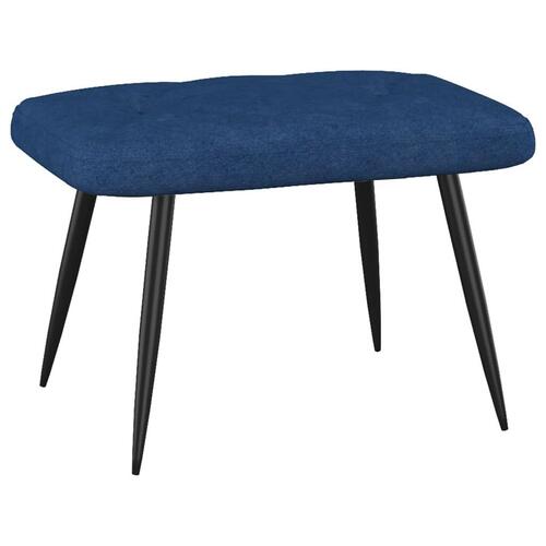 Lænestol med fodskammel 62x68,5x96 cm stof blå