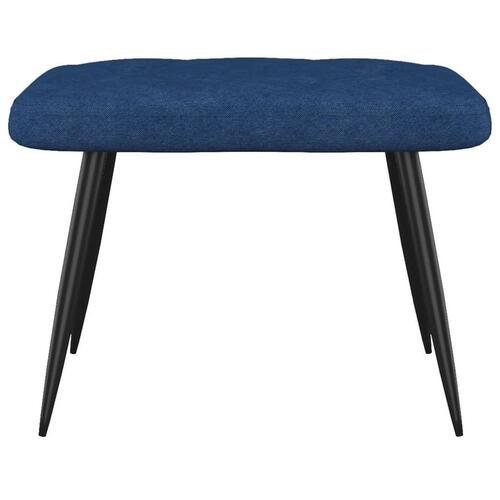 Lænestol med fodskammel 62x68,5x96 cm stof blå