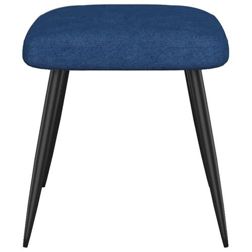 Lænestol med fodskammel 62x68,5x96 cm stof blå