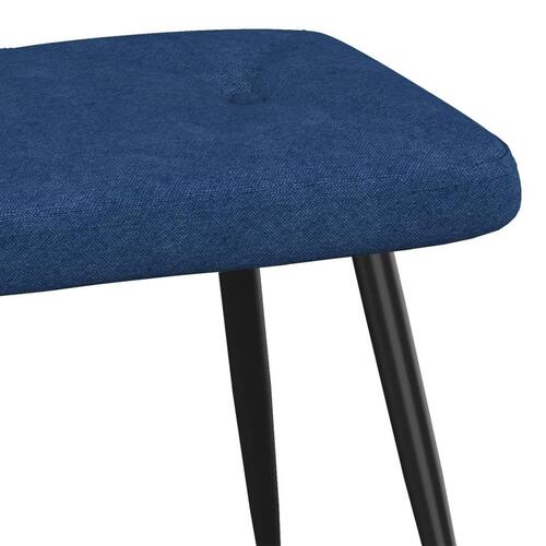 Lænestol med fodskammel 62x68,5x96 cm stof blå