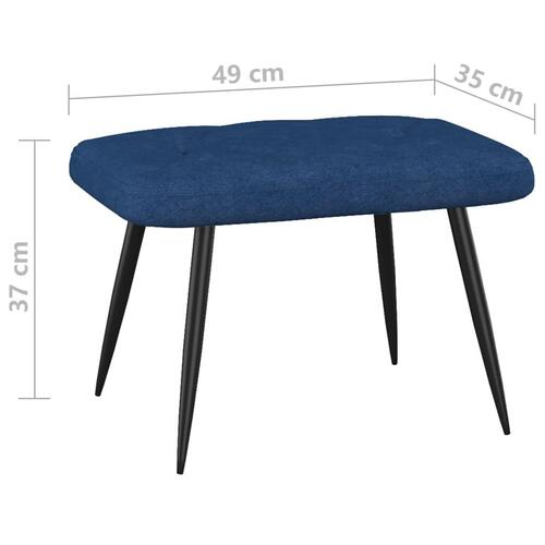 Lænestol med fodskammel 62x68,5x96 cm stof blå