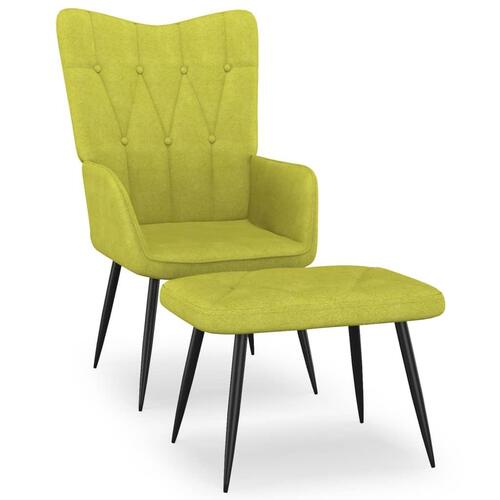 Lænestol med fodskammel 62x68,5x96 cm stof grøn