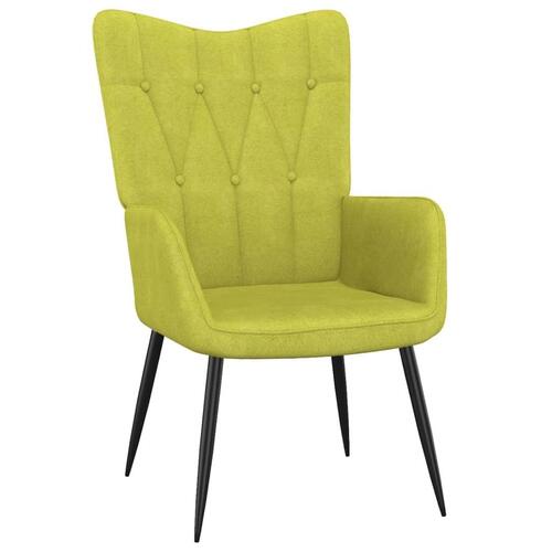 Lænestol med fodskammel 62x68,5x96 cm stof grøn