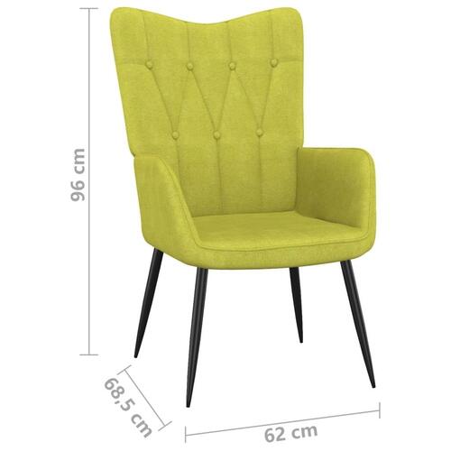 Lænestol med fodskammel 62x68,5x96 cm stof grøn