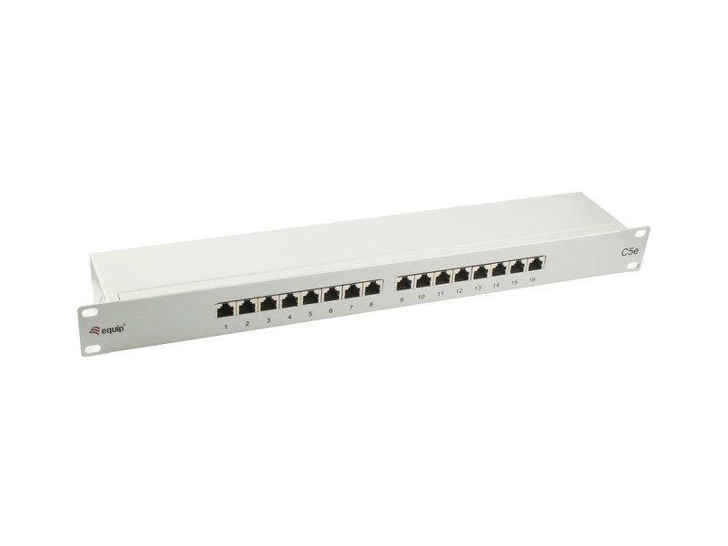 Equip 327316 Premium patchpanel - 16-port Cat5e, skærmet, lysegrå, 1U billede