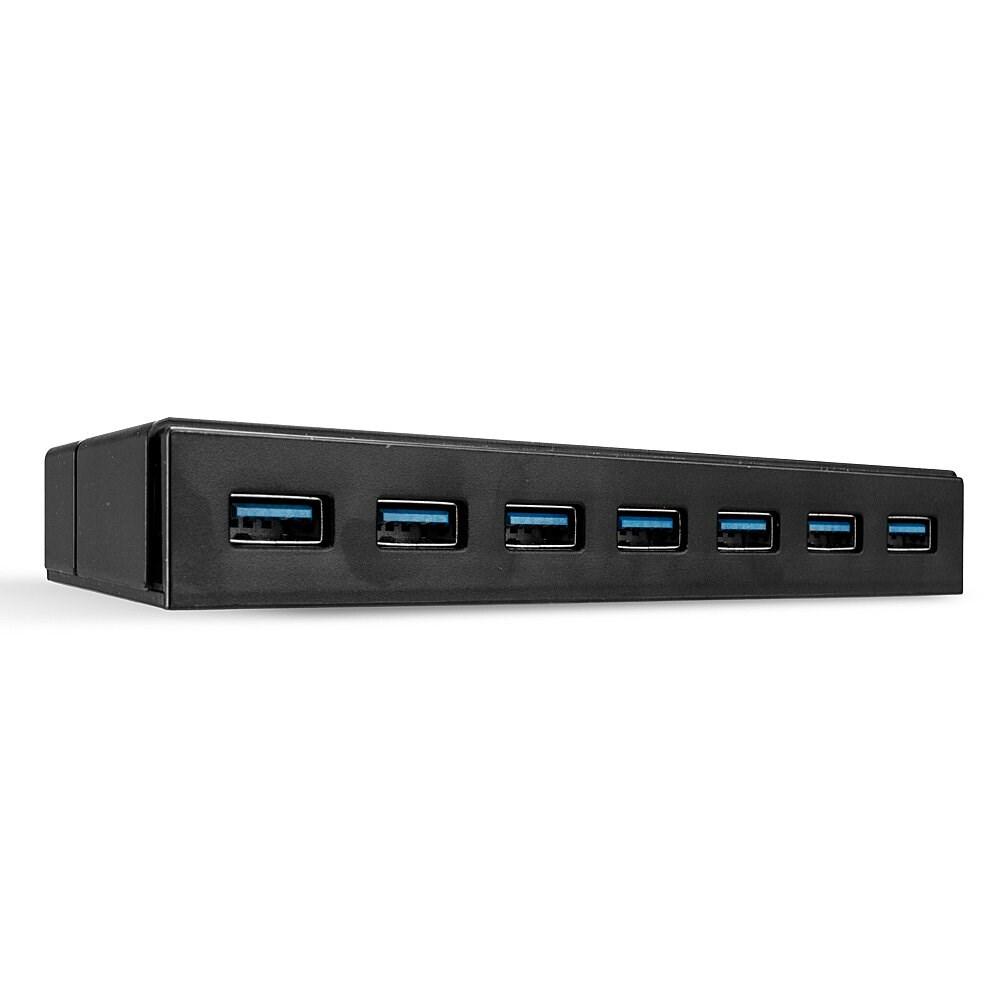 LINDY 7-port USB 3.0 hub – sort, plug-and-play billede