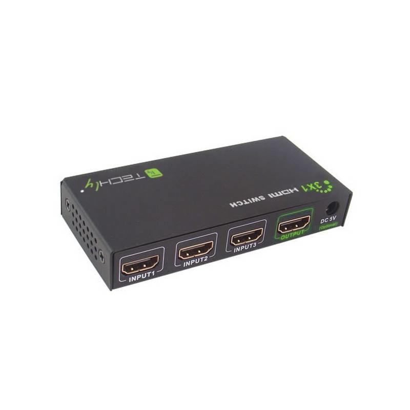 TECHly IDATA HDMI-4K31 HDMI-switch 3×1 – fjernbetjening, Full HD billede