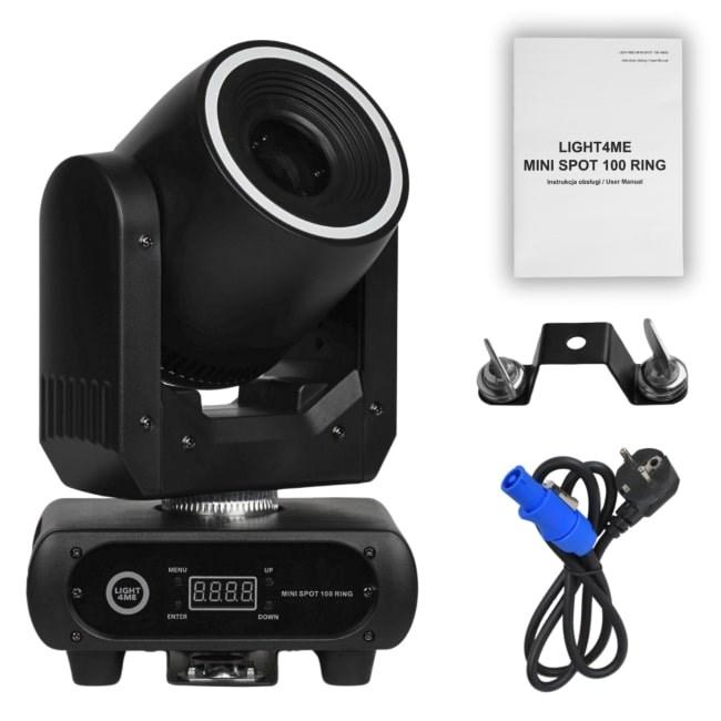 Light4Me Mini Spot 100 Ring – LED moving head med ringlys billede