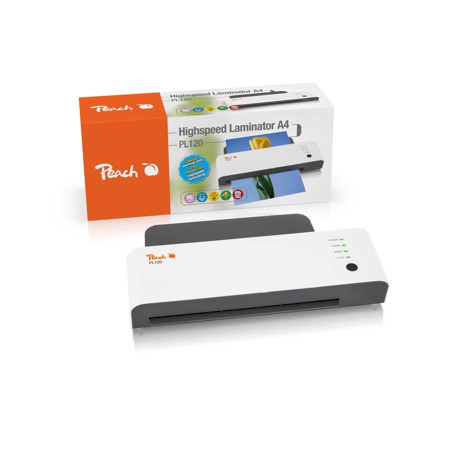 Peach PL120 lamineringsmaskine A4 - varm laminator, 600 mm/min, hvid billede