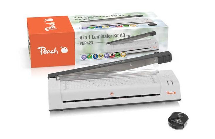 Peach PBP420 - 4-i-1 lamineringsmaskine A3, kold/varm, hvid billede
