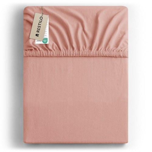 DecoKing Amber faconlagen i jersey - koral, 200-220×200 cm