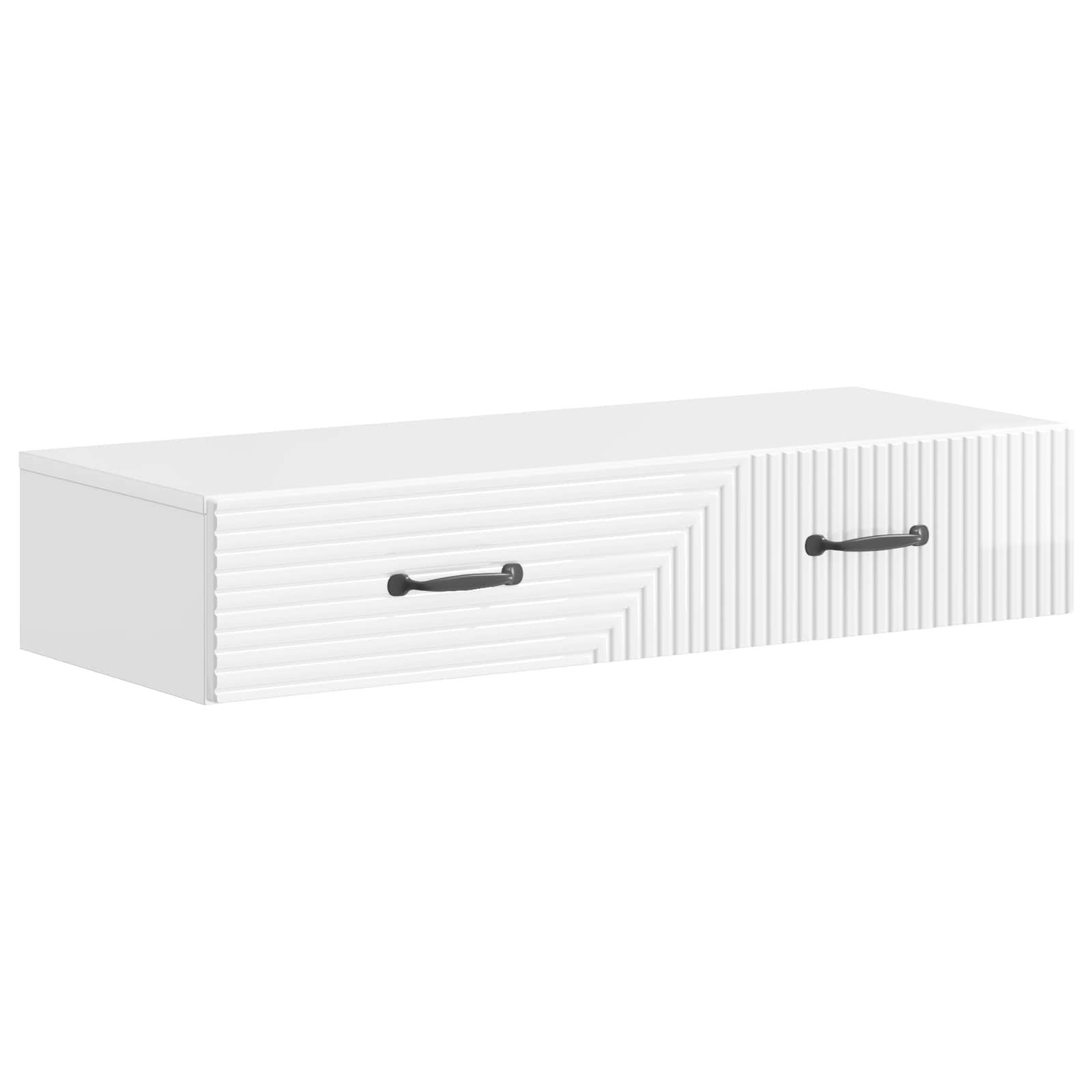 Væghængt Sideskab Hvid højglans 87,5 x 34,5 x 17 cm billede