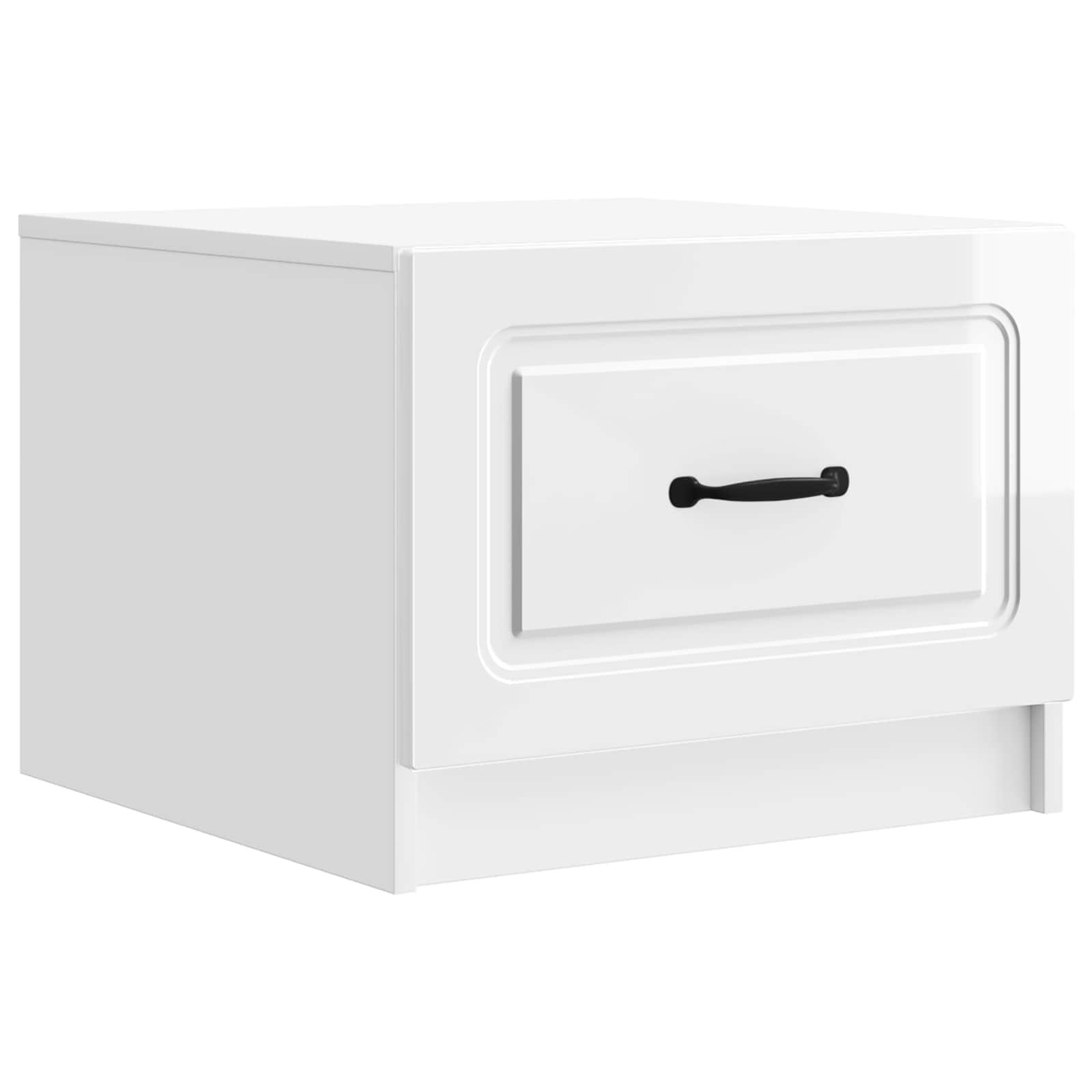 Sofabord Hvid højglans 49 x 50 x 37 cm Konstrueret træ billede