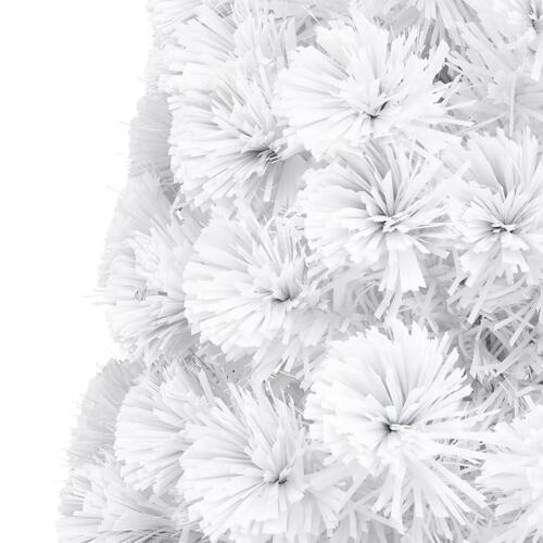 Kunstigt juletræ med LED-lys optisk fiber 210 cm hvid