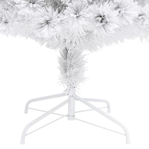 Kunstigt juletræ med LED-lys optisk fiber 210 cm hvid