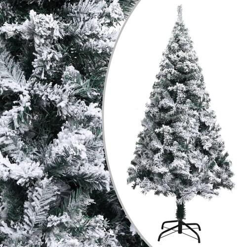 Kunstigt juletræ med sne 120 cm PVC grøn