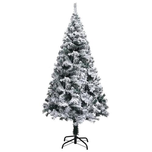Kunstigt juletræ med sne 120 cm PVC grøn