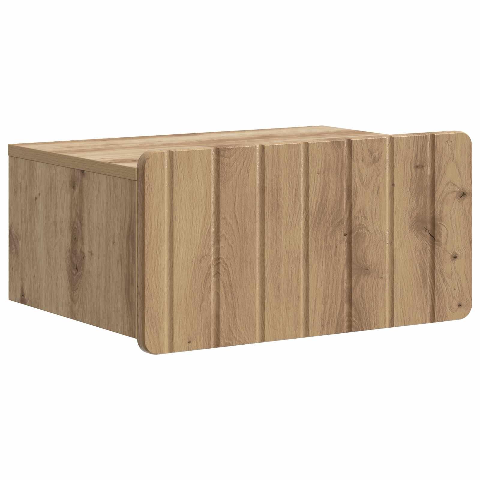 Væghængt Natbord Artisan-eg 49 x 34,5 x 24 cm Konstrueret træ billede