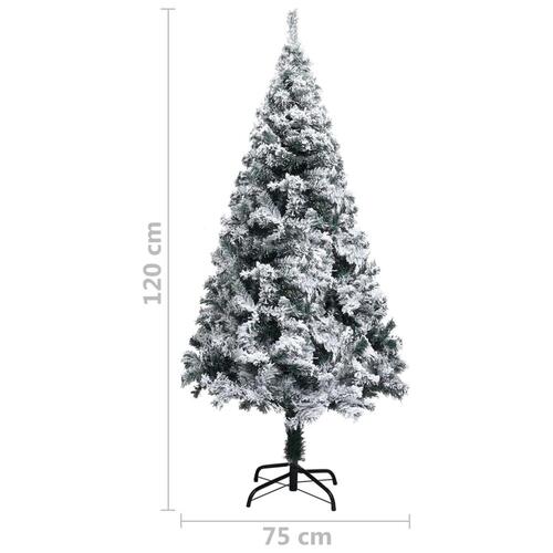 Kunstigt juletræ med sne 120 cm PVC grøn