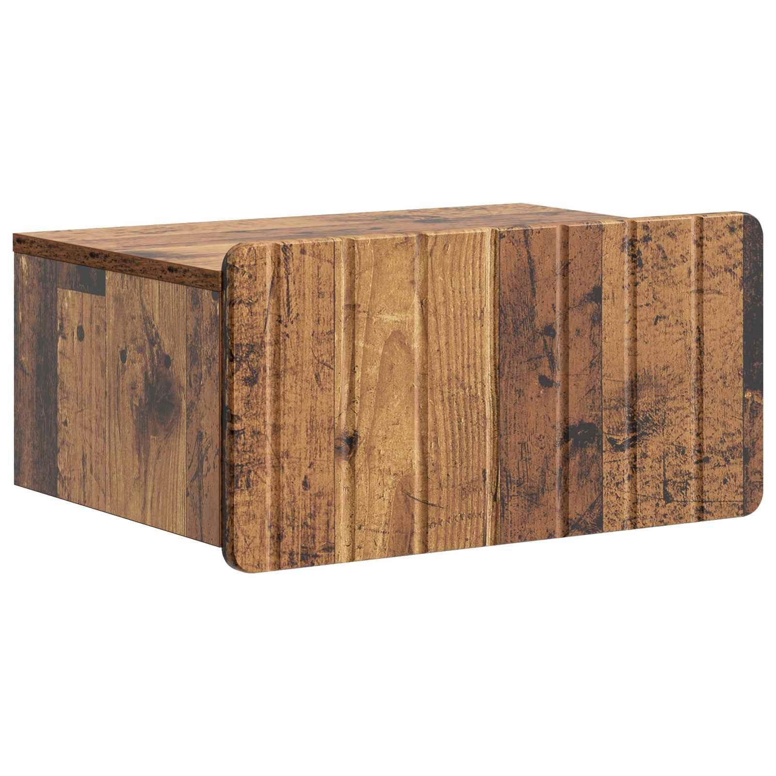 Væghængt Natbord Gammelt træ 49 x 34,5 x 24 cm Konstrueret træ billede