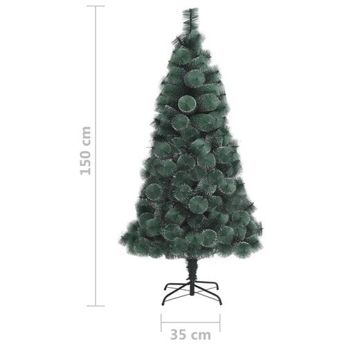 Kunstigt juletræ med fod 150 cm PET grøn