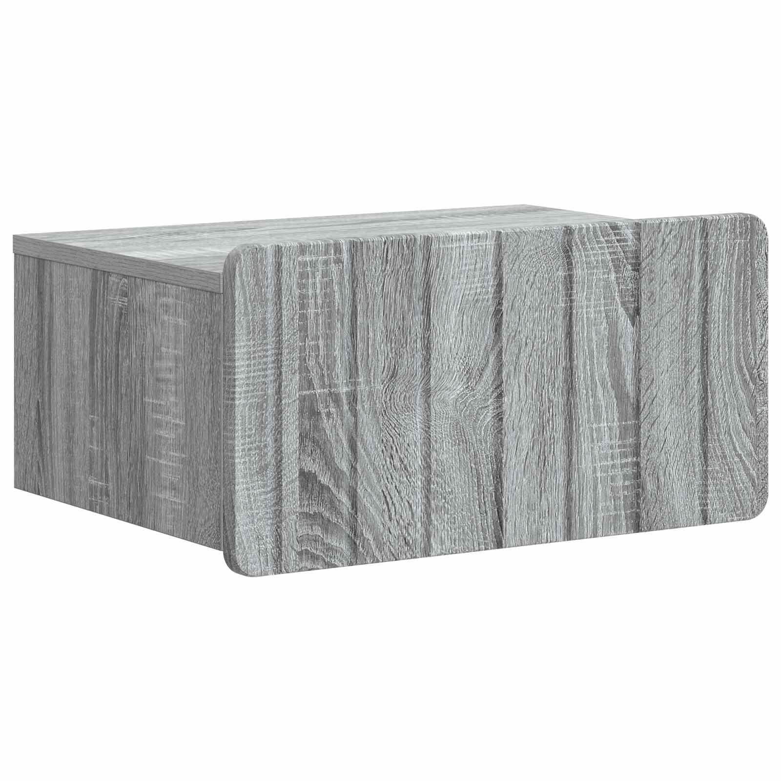 Væghængt Natbord med skuffe Grå sonoma-eg 49 x 34,5 x 24 cm billede