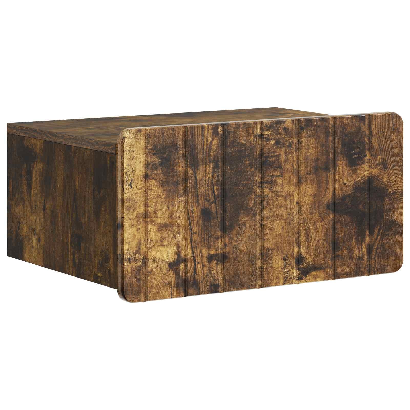 Væghængt Natbord Røget eg 49 x 34,5 x 24 cm Konstrueret træ billede