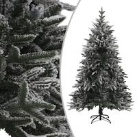 Kunstigt juletræ med puddersne 120 cm PVC og PE grøn