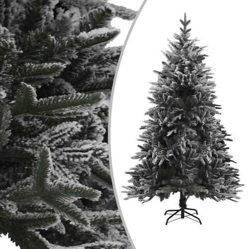 Kunstigt juletræ med puddersne 120 cm PVC og PE grøn
