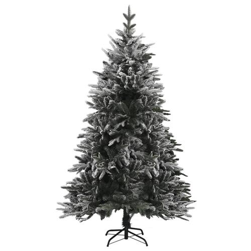 Kunstigt juletræ med puddersne 120 cm PVC og PE grøn