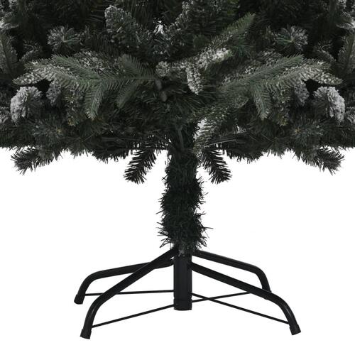 Kunstigt juletræ med puddersne 120 cm PVC og PE grøn