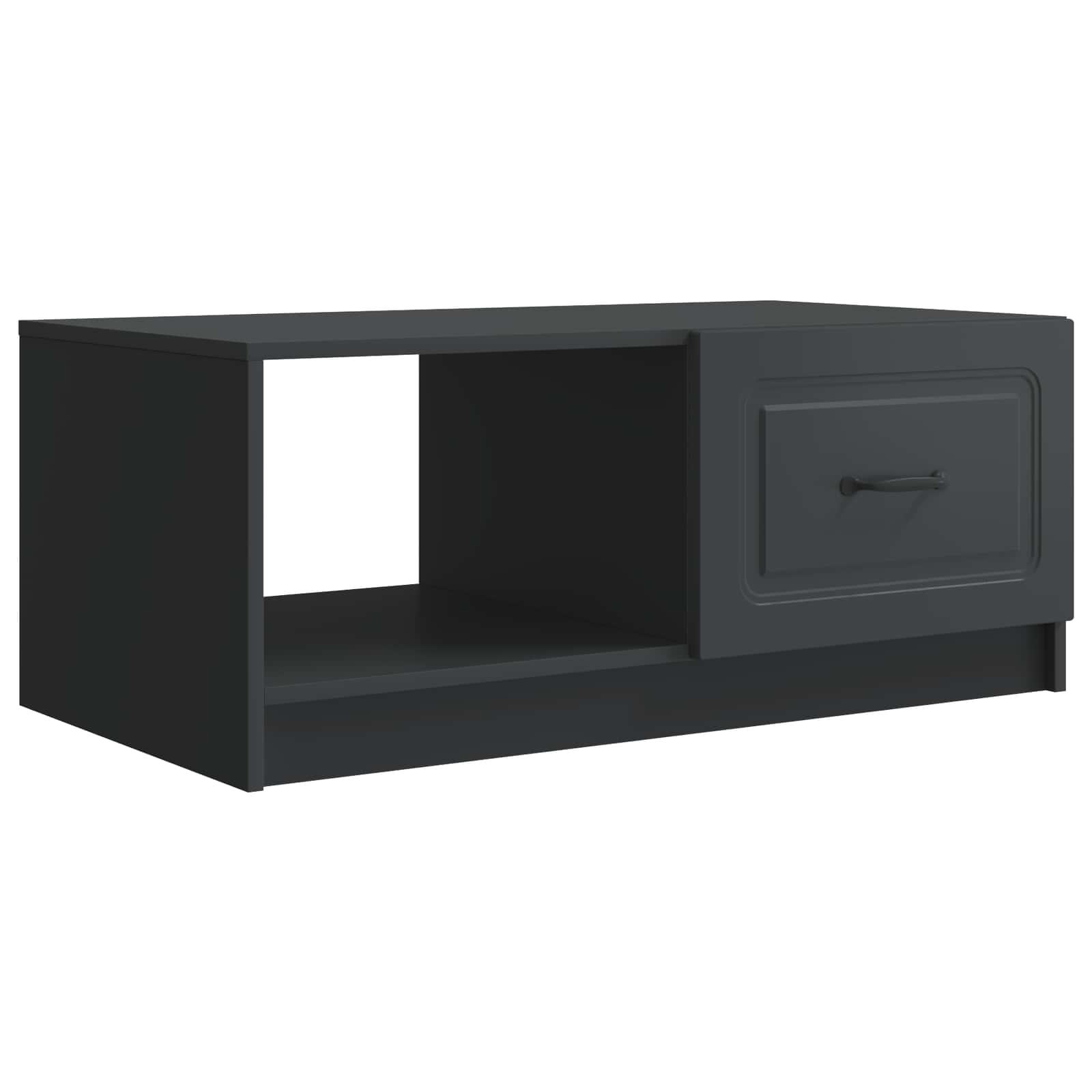Sofabord Sort 90 x 50 x 37 cm Konstrueret træ billede