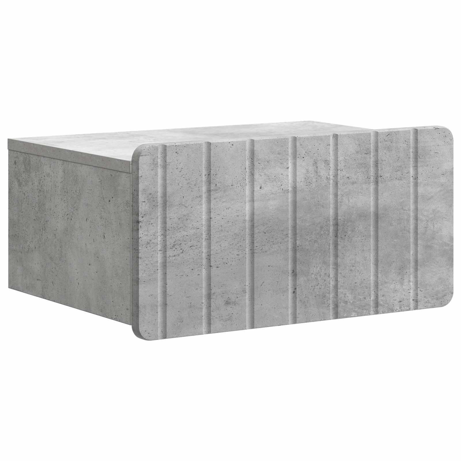 Væghængt Natbord Betongrå 49 x 34,5 x 24 cm Konstrueret træ billede