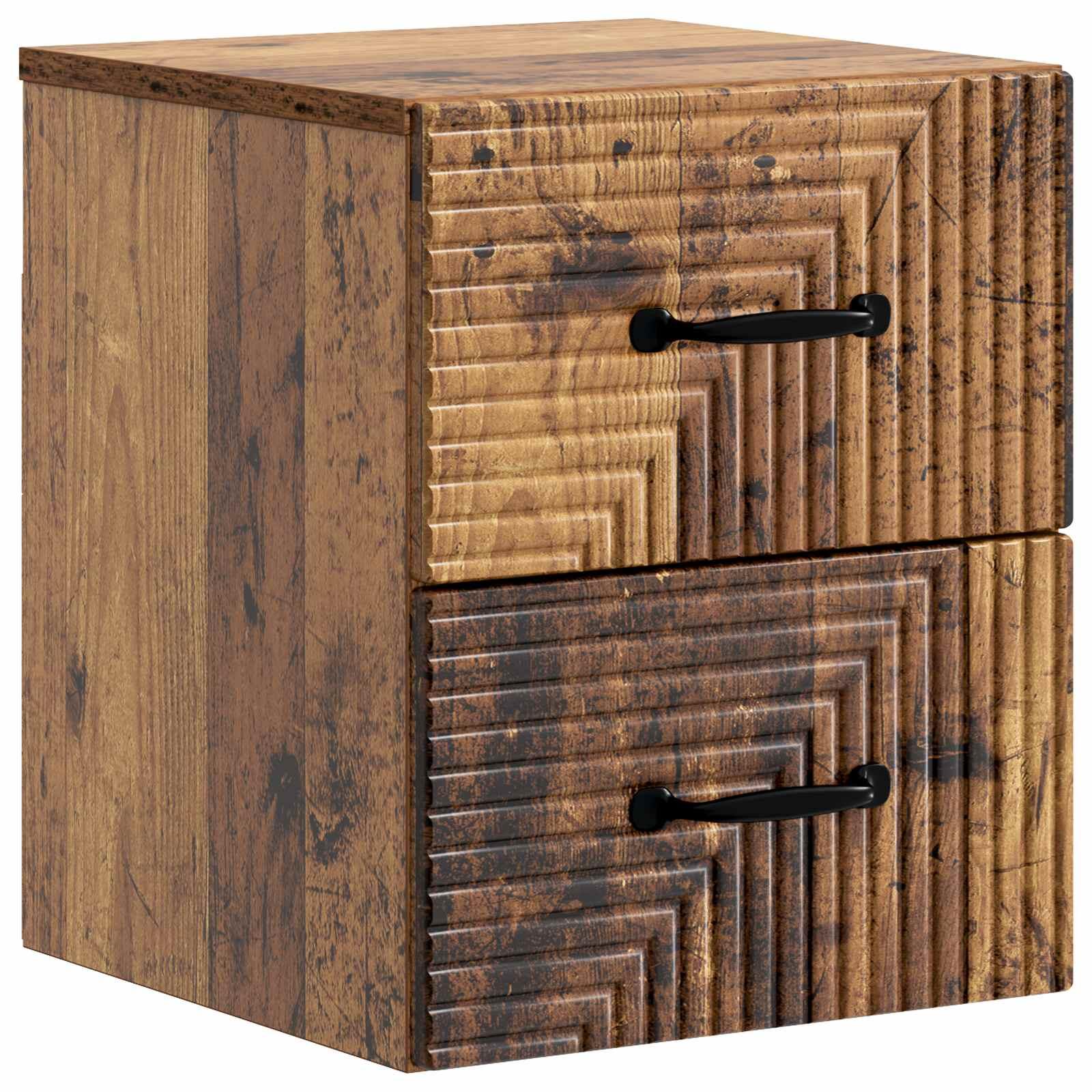 Væghængt Natbord Gammelt træ 34,5 x 33 x 40 cm Konstrueret træ billede