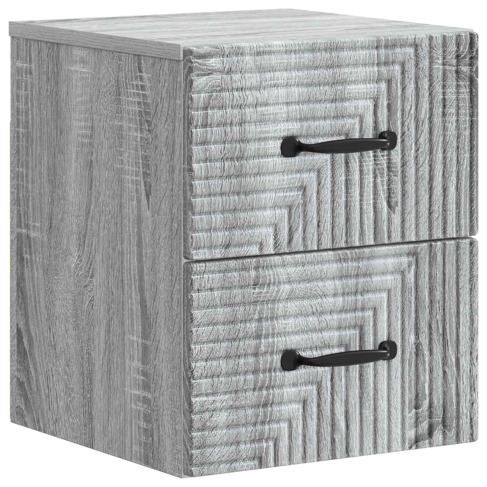 Væghængt Natbord med skuffe Grå sonoma-eg 34,5 x 33 x 40 cm billede